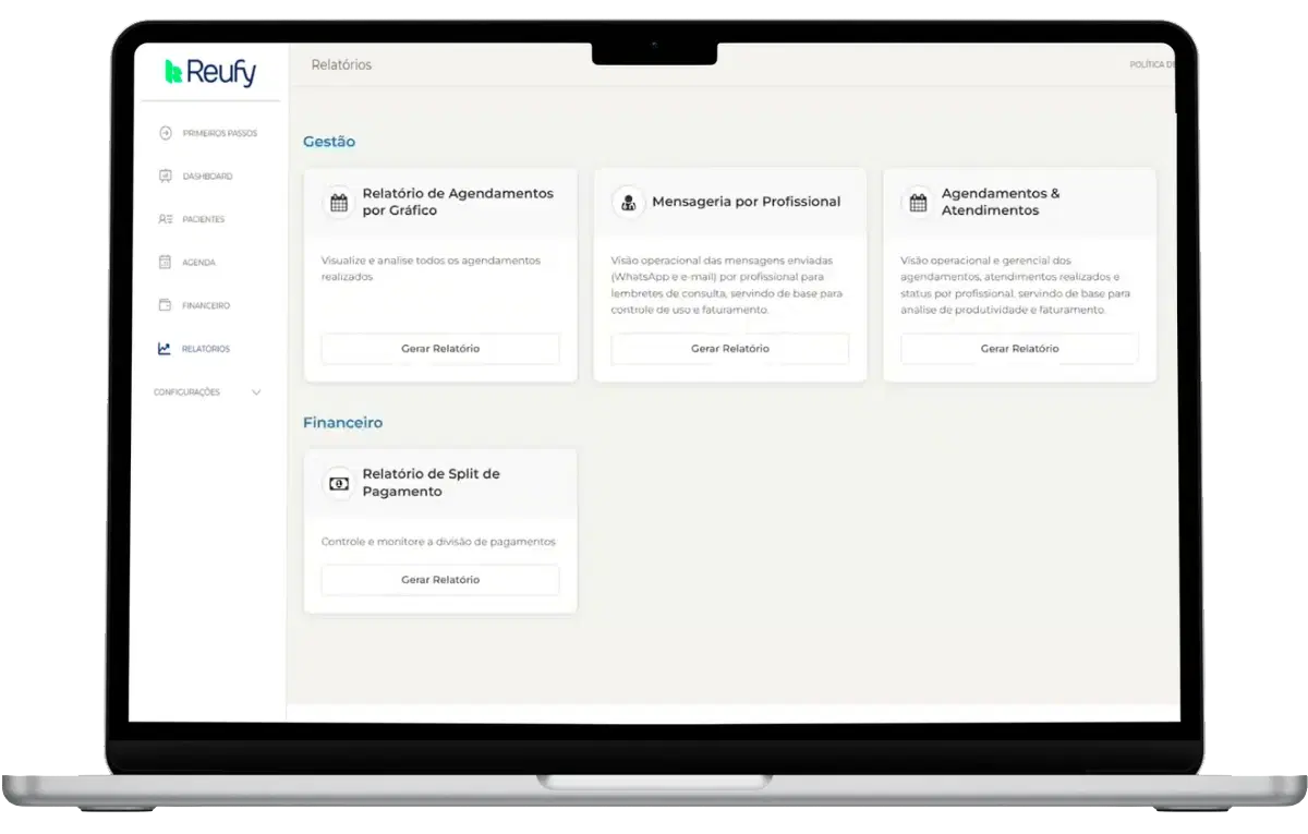 Painel do dono da Reufy Business com indicadores globais do ecossistema em tempo real
