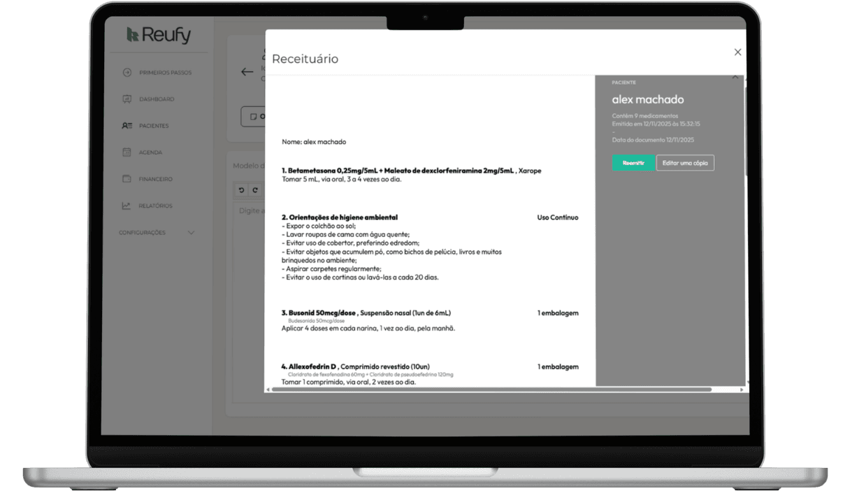 Tela de Prescrição Eletrônica